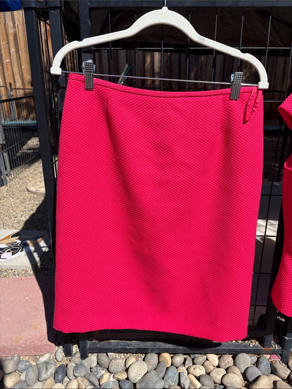 Tahari Hot Pink Two-Piece Skirt Set - Picture 2 of 5
